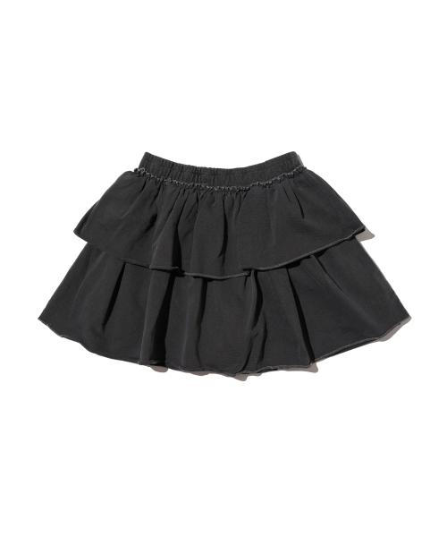 피그먼트 티어드 미니 스커트 (차콜)