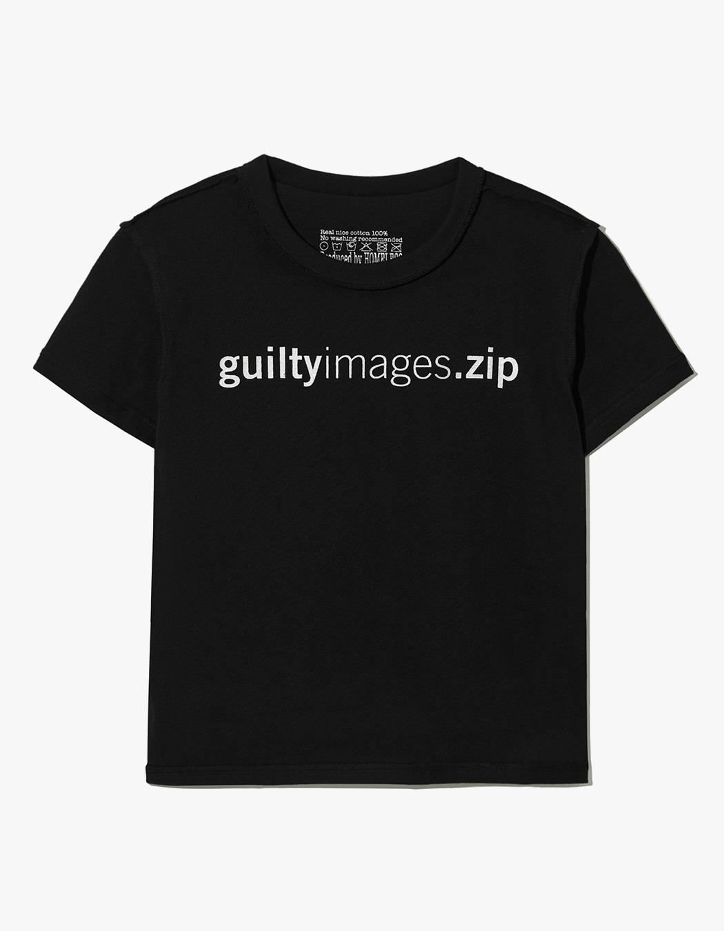 guilty inside out M crop S sleeve - Black