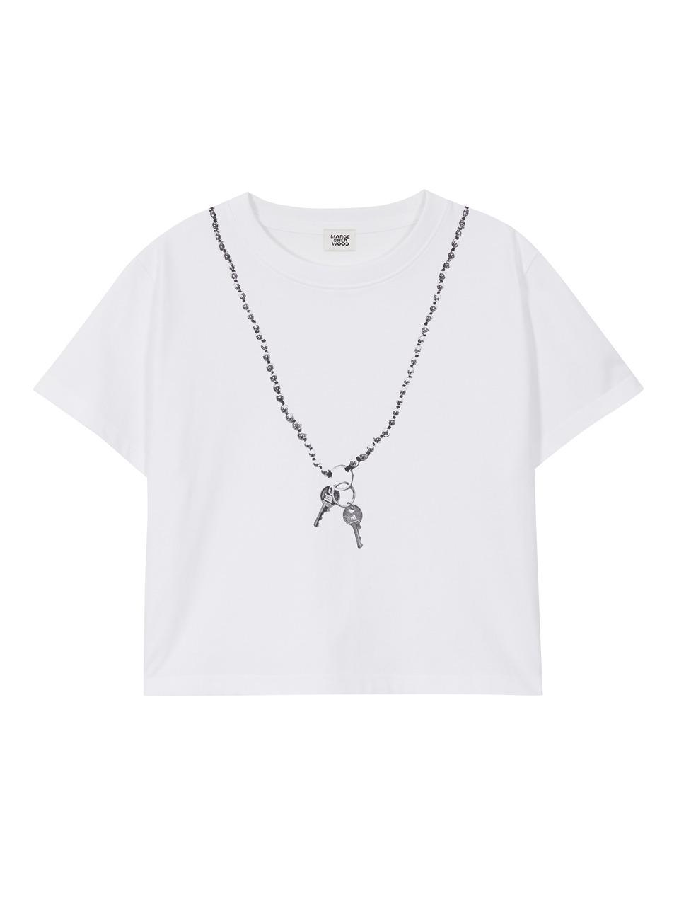 LOGO KEY CHAIN T-SHIRT_white