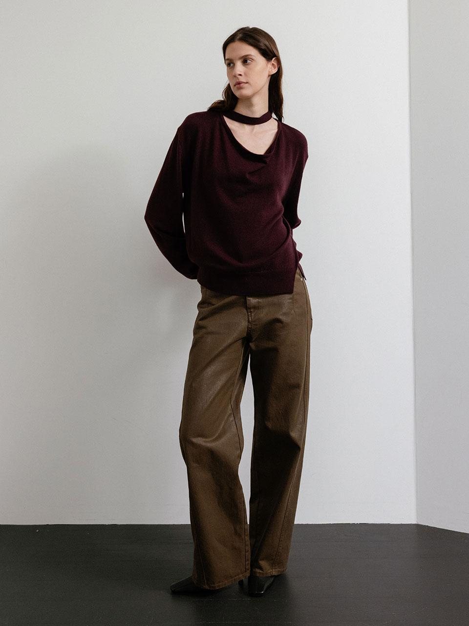 Cowl Neck Pullover Knit Top SK5AP342_2color