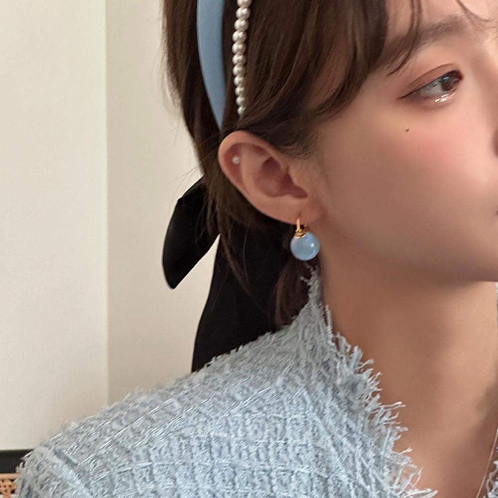 실버925 마베진주 블루 오로라 은귀걸이