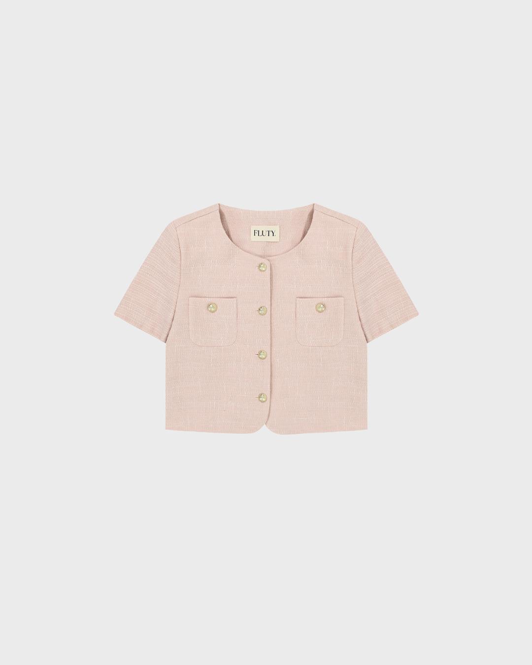 [6월 1일 예약배송] Dijl short-sleeve tweed jacket (pink)
