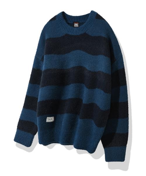 VSW Hairy Wave Stripe Knit Navy