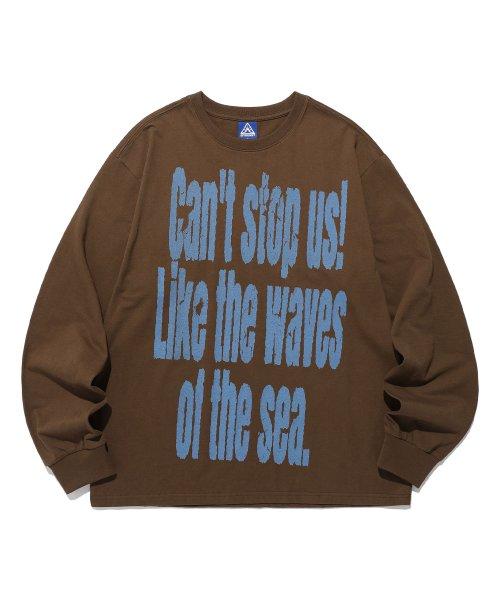 스탑 어스 롱슬리브 티셔츠_브라운(IK2ESMT551A)