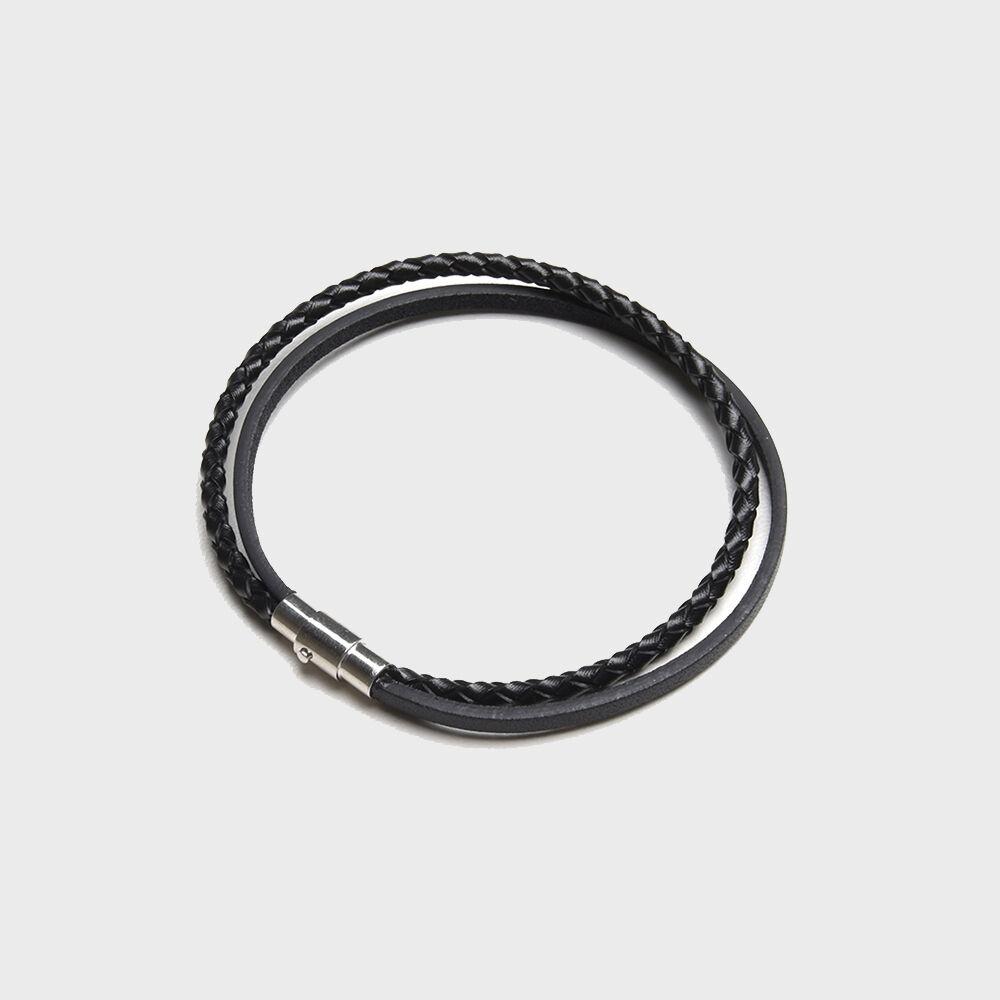 [김재중 착용] BA020 [Surgical steel] Layered leather bracelet