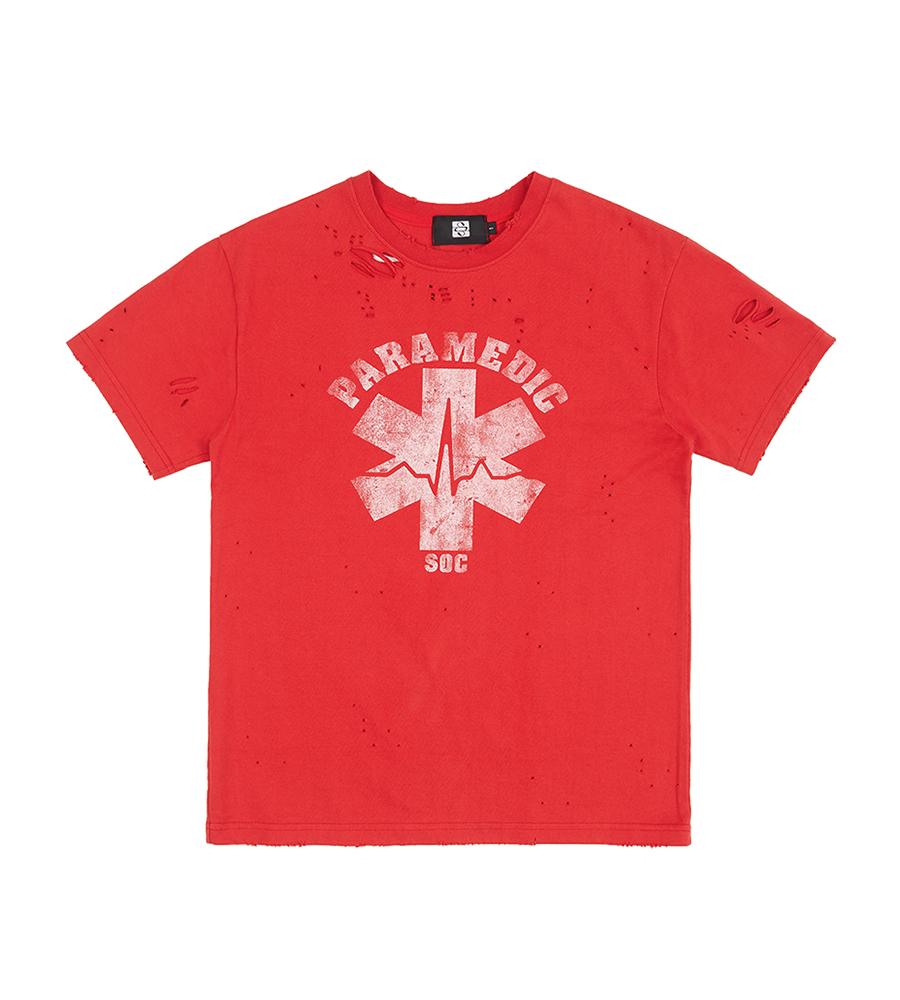 Paramedic Hand Distressed T-shirt - Red