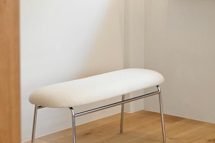 러플 2인 벤치 의자