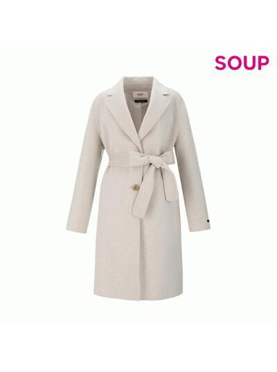 SOUP 테일러드 싱글 투버튼 벨티드 코트_S SBAHC90