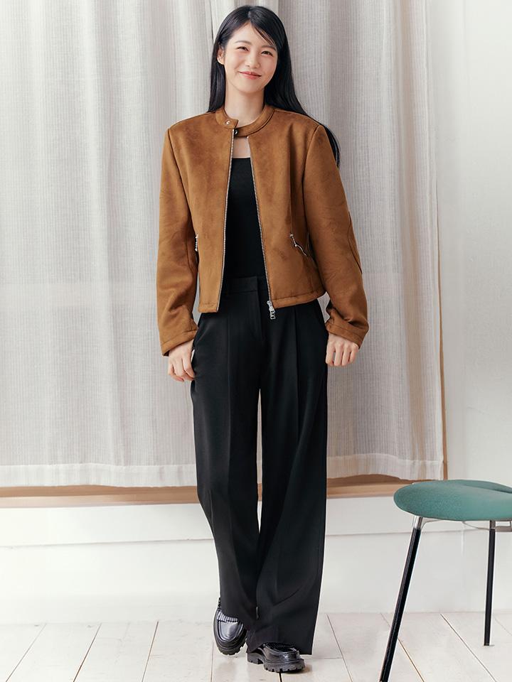 여성) 원턱 와이드 백밴딩 슬랙스_EPE1PP2001