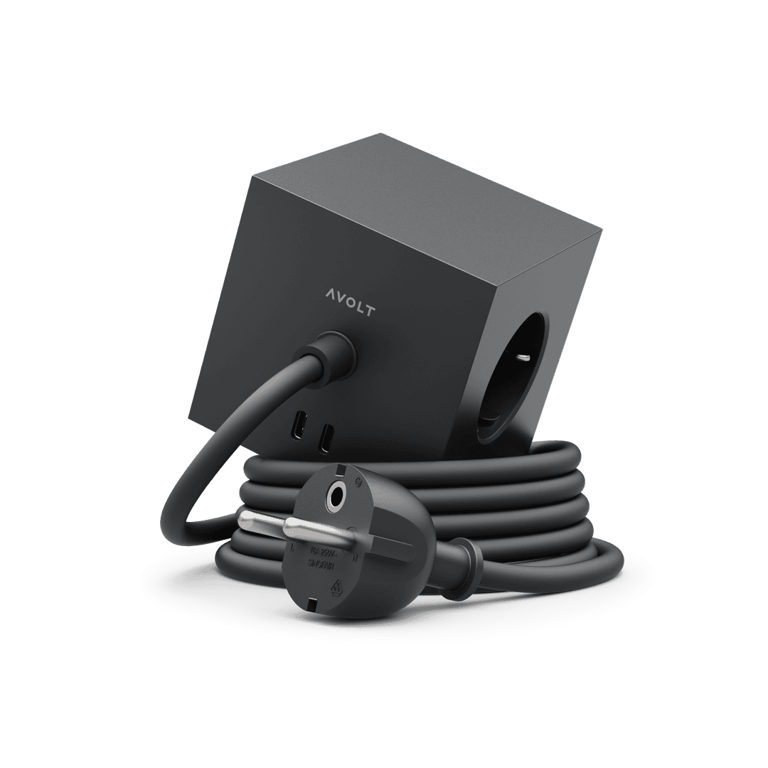 Square 1 - Stockholm Black / USB-C (30W) / 1.8m