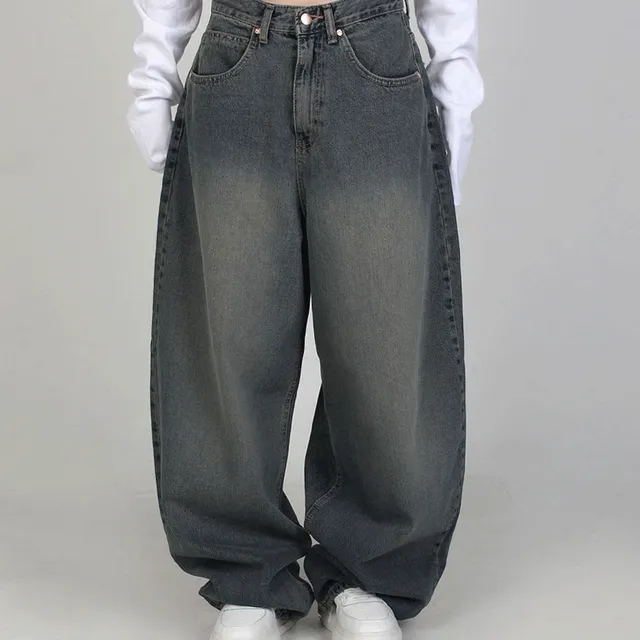 다트 포인트 메가 루즈 와이드 데님팬츠