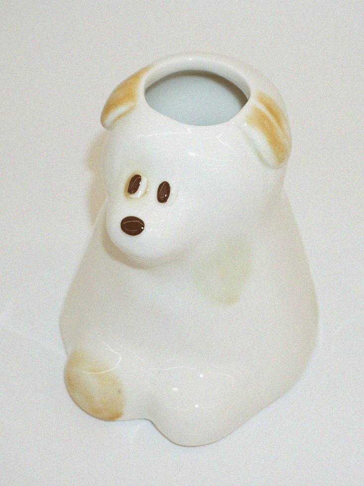 spotted puppy vase (yellow)