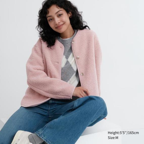 보아후리스크루넥가디건(긴팔)