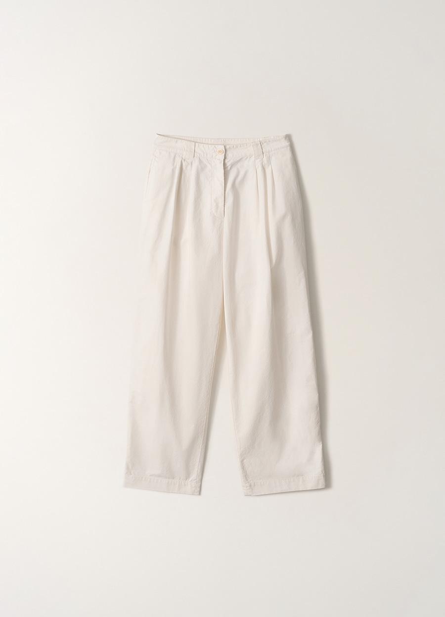 Lena 3-tuck pants (White)