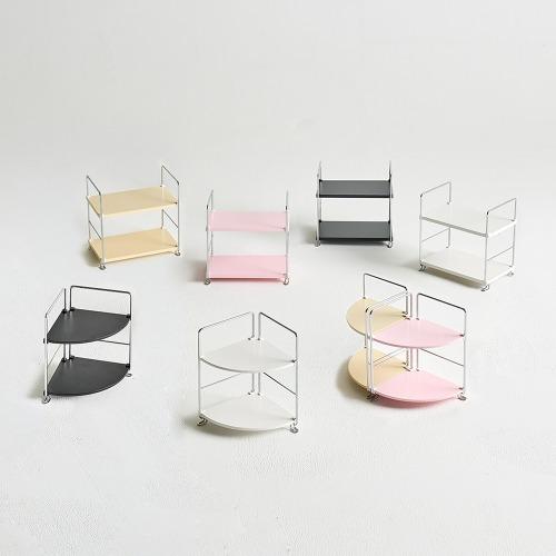 쿼터 인테리어 철제 모듈 미니 수납 선반 2단