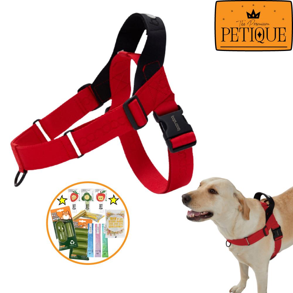 분독 0109 하네스 앞섬방지 앞고리겸용 하네스 레드 S