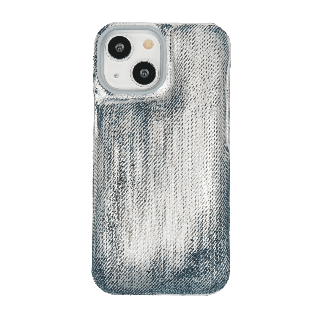 Silver denim cushion case (midnight blue)
