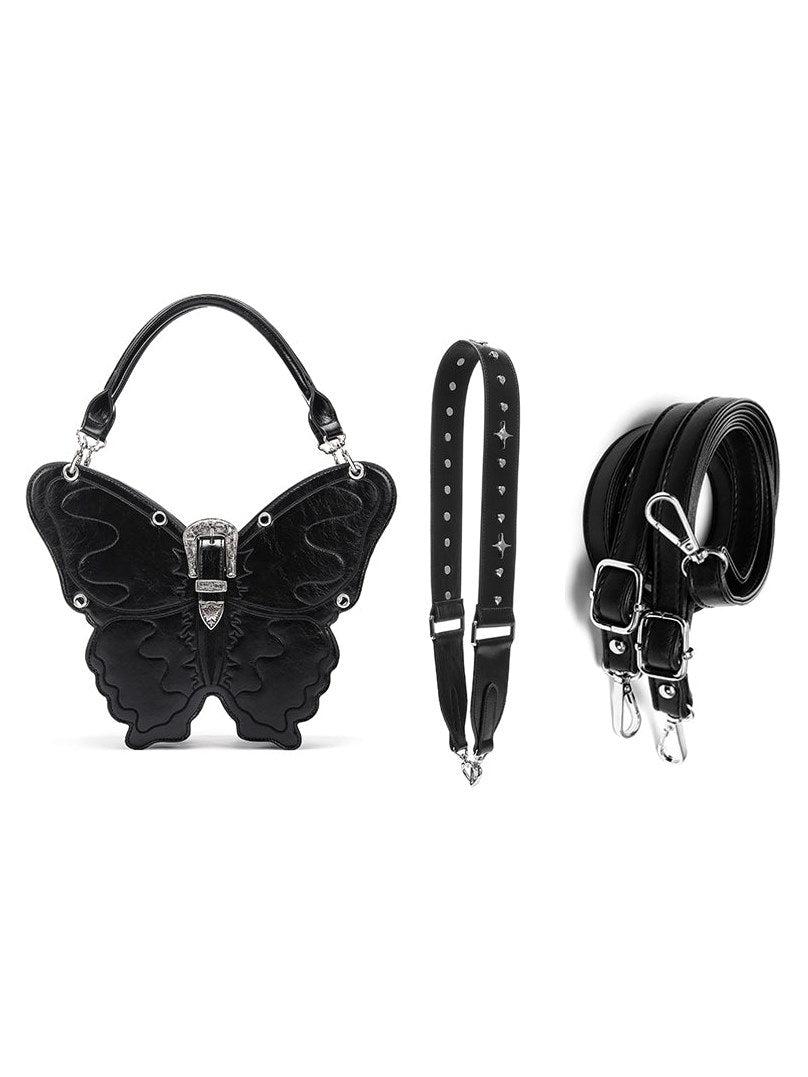Three-dimensional Punk Butterfly Shape Bag - black large doubleshoulder(presale)