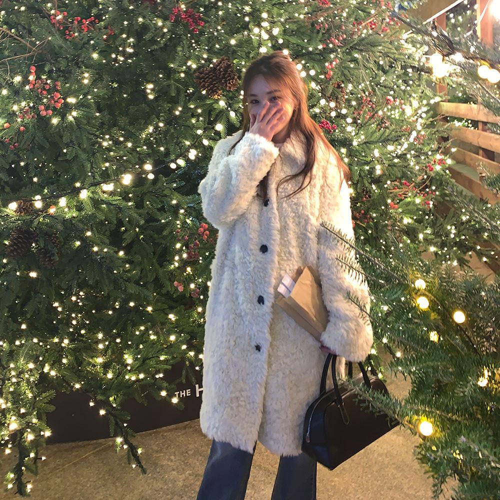 시어링 푸들 퍼 코트