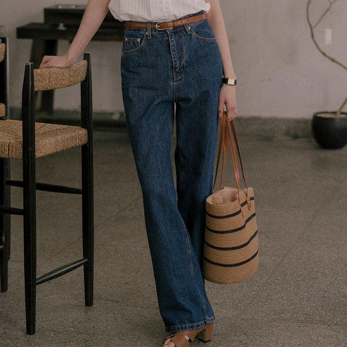 Classic straight fit denim pants_Blue