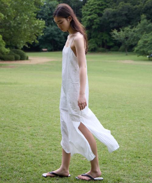 Crease Slip Dress - Off White