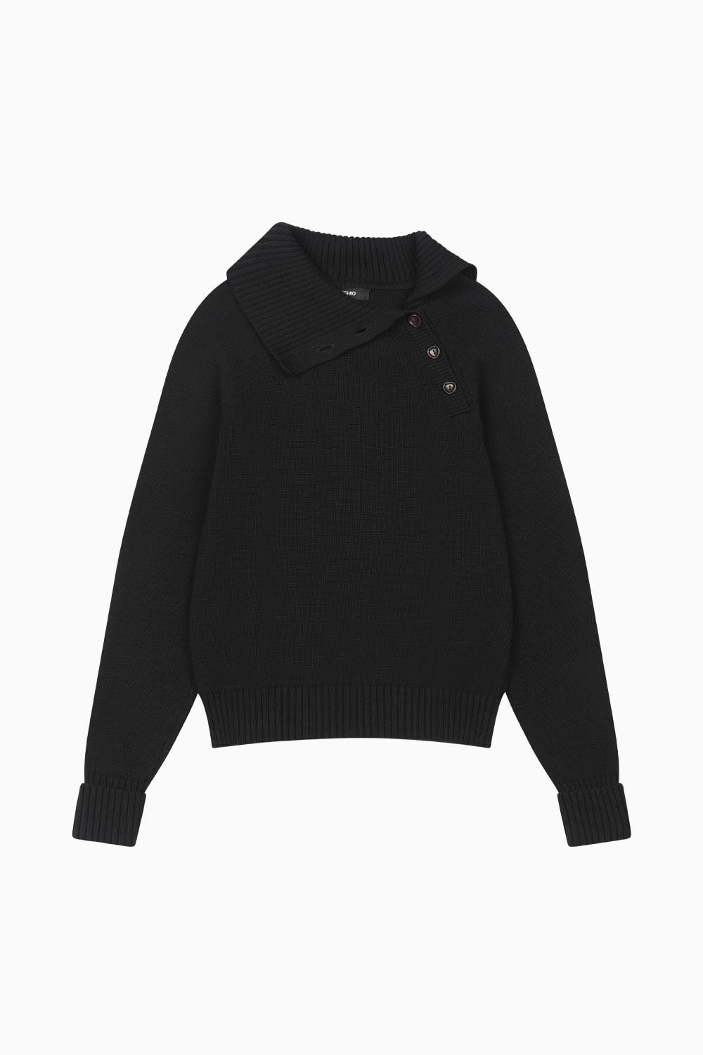 [10/28 예약배송] BUTTON COLLAR RAGLAN KNIT, NAVY