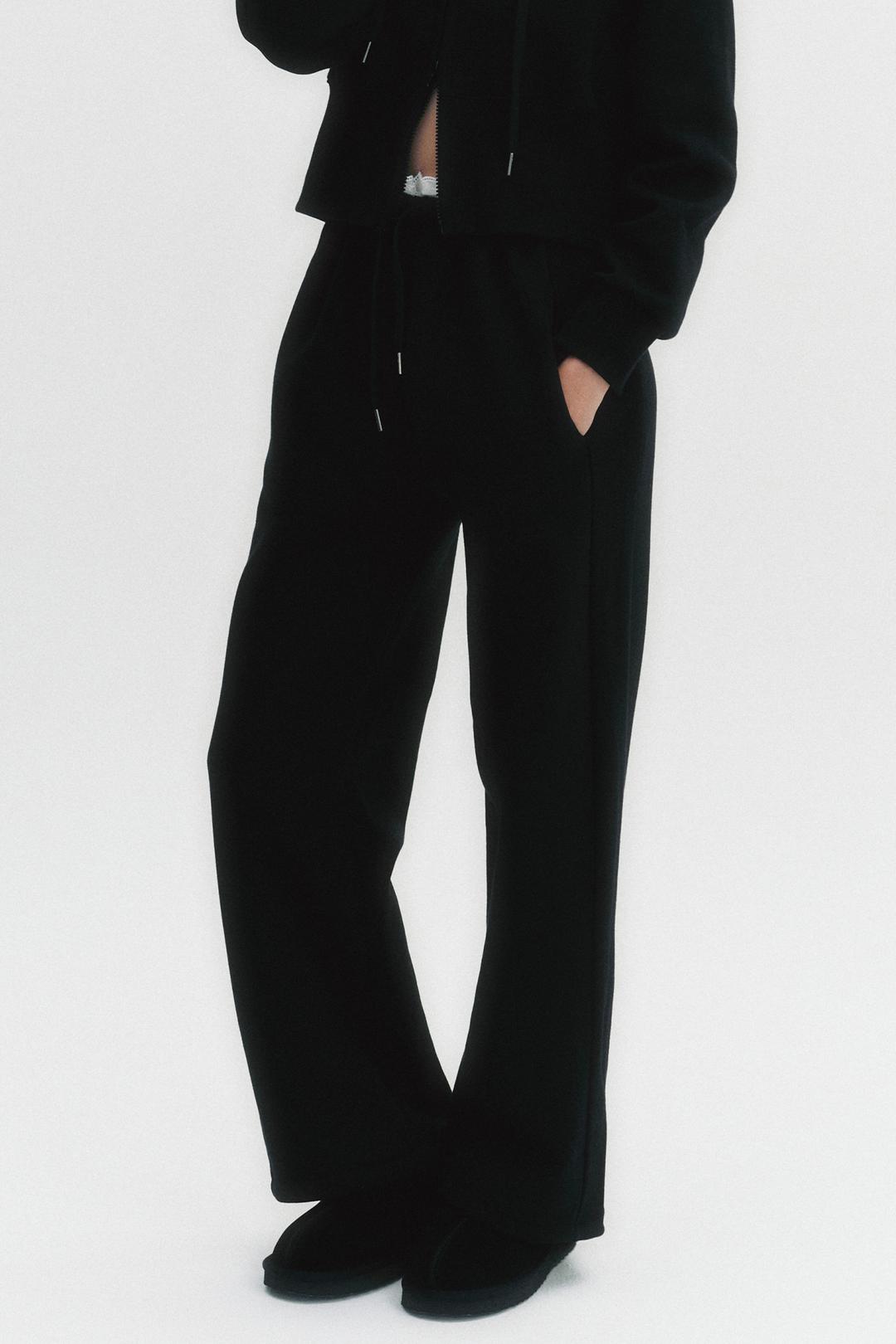 Lace Combi Side Pants Black