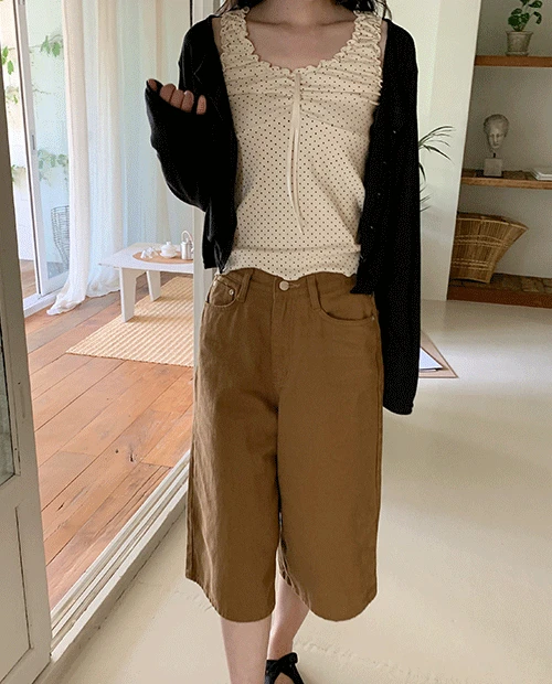 midi cotton pants / 3color