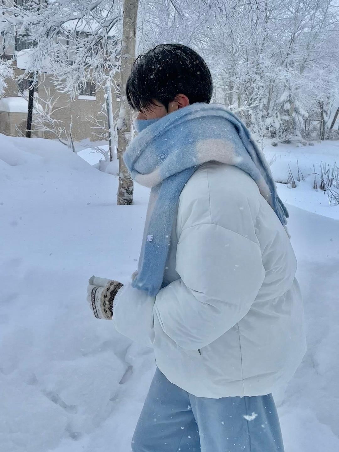 Snowflake long check muffler 스노우플레이크 롱 체크 머플러