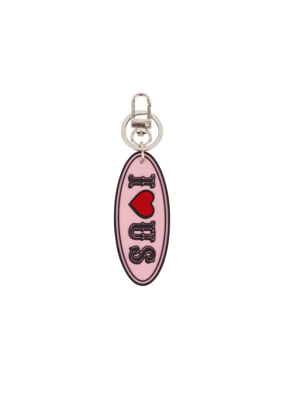 I LOVE US OVAL KEYRING PINK