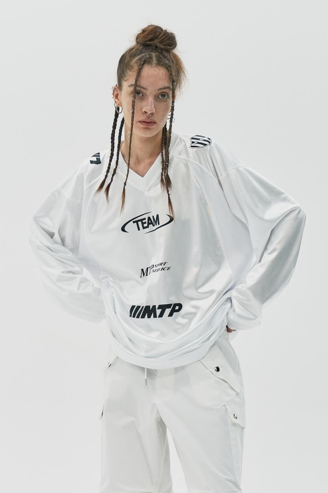 MESH MIX JERSEY TOP / WHITE