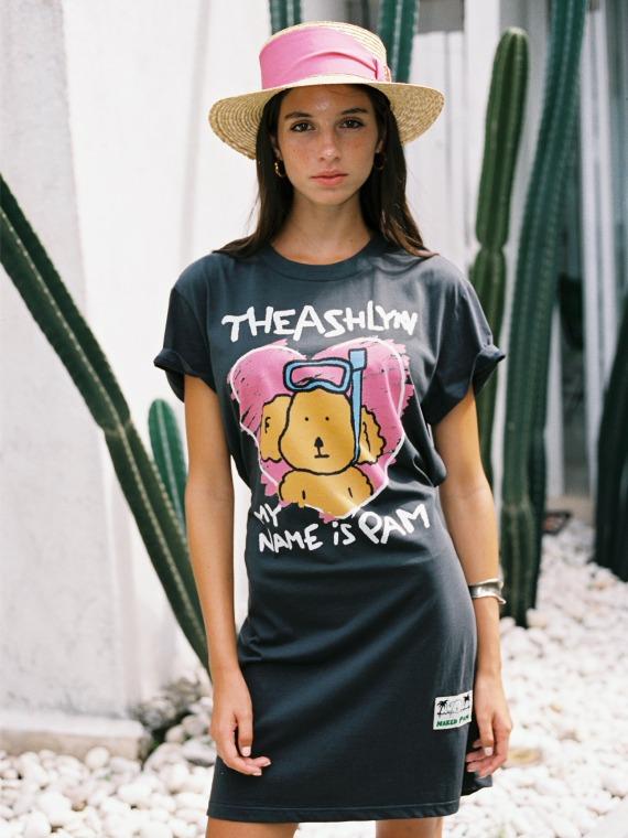 [2차오픈] SCUBA PAM LONG T SHIRT DRESS_CHARCOAL
