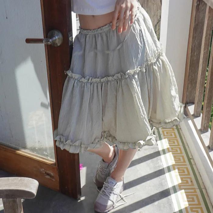 Jane Frill Skirt (Khaki Beige)