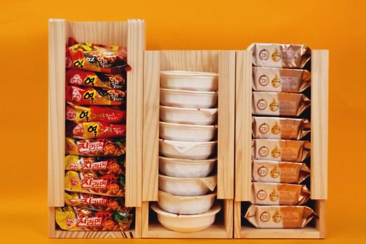 자취 캠핑 햇반 선반 김 보관함 라면 정리함