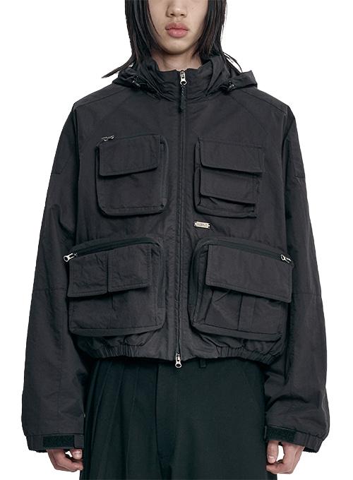 Cargo Nylon Short Jacket [BLACK]