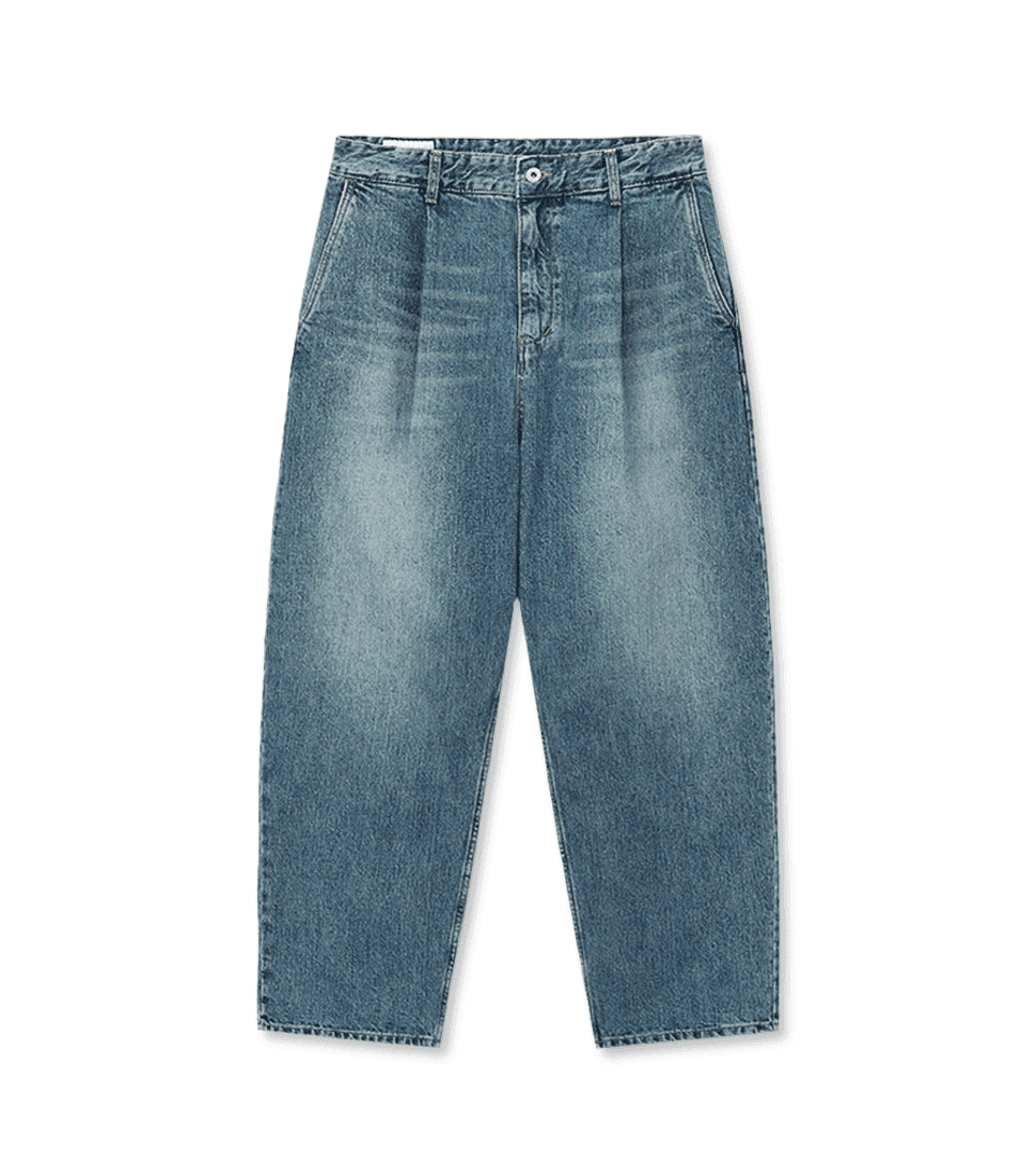 [ART IF ACTS]ONE TUCK CURVE DENIM PANTS'WASHED BLUE\'