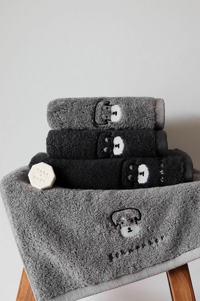 [1매]메종드코튼 마이펫 슈나우져 호텔타올 선물세트 집들이 선물로 좋은 수건답례품 코마 40수 200g