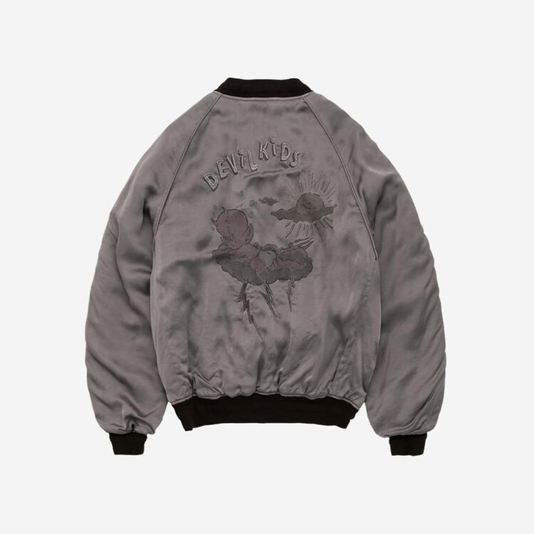 폴리테루 X 핫 스터프 레이온 수베니어 자켓 라벤더 | 후루츠패밀리