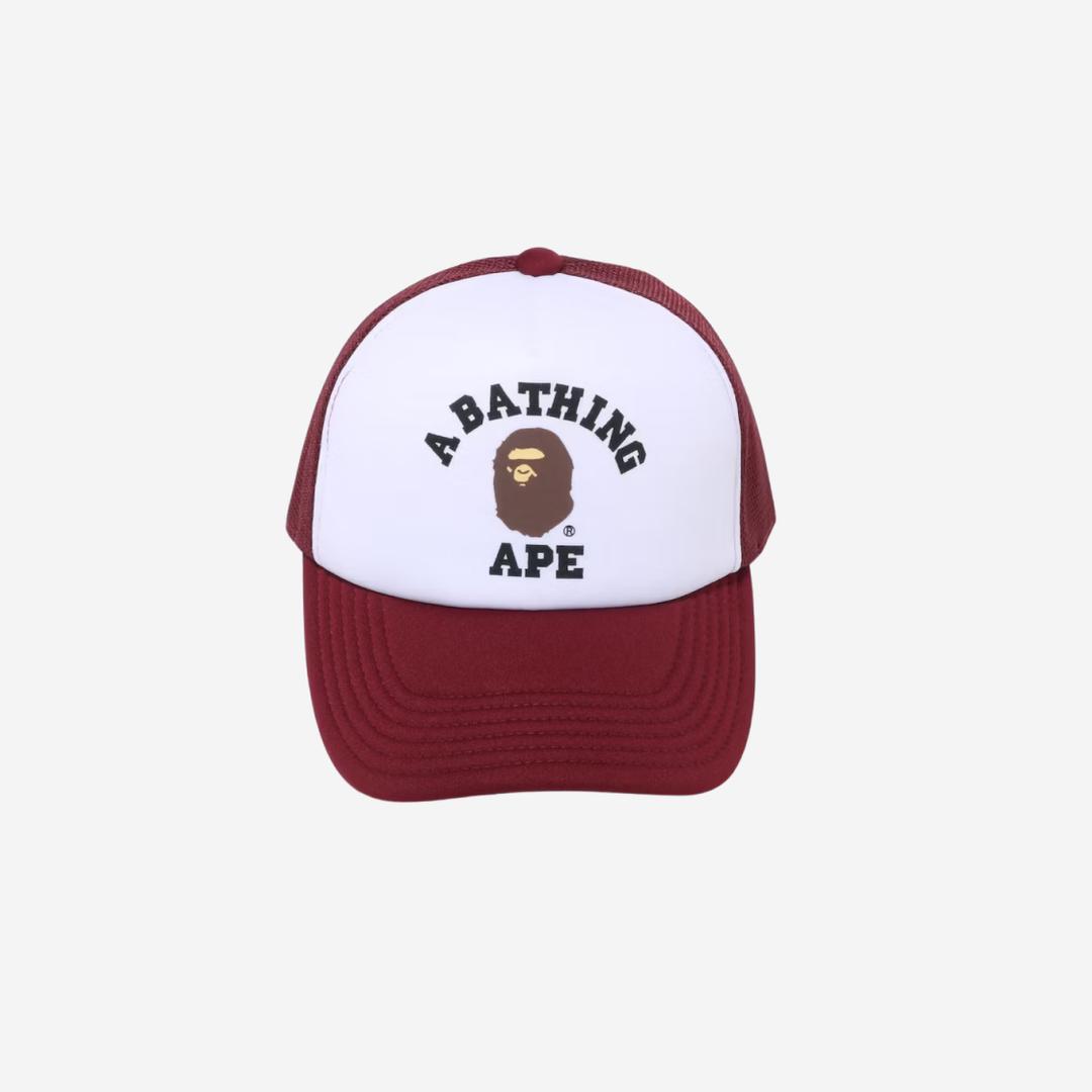 BAPE College Mesh Cap Burgundy