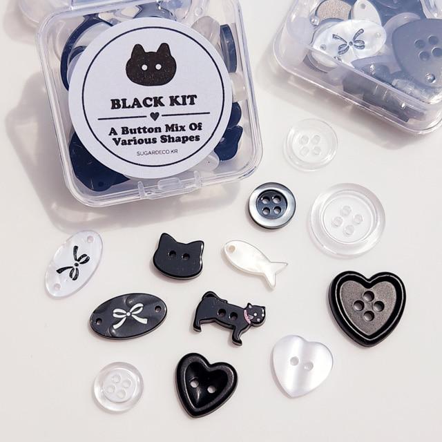 고양이는 미아오 블랙 단추 diy