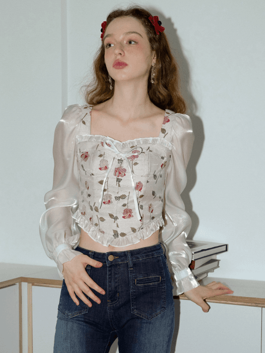 Cest_Pearl double ribbon blouse