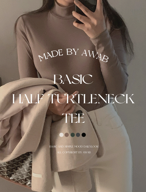 #AWABMADE:_베이직반터틀넥티셔츠 -1+1구매시무료배송/5color