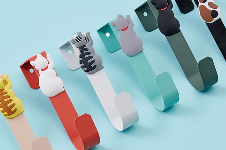 고양이 도어후크 6종 방문 옷걸이 모자걸이 3개 세트