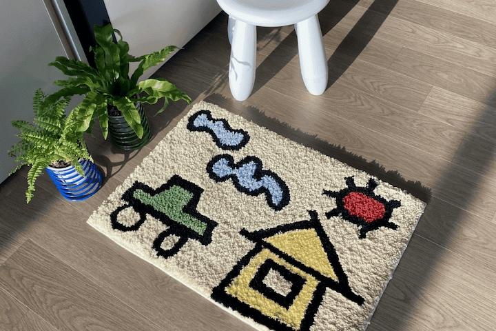 미니 포인트 러그 빨아쓰는 욕실/거실/현관 발매트 (45X65)