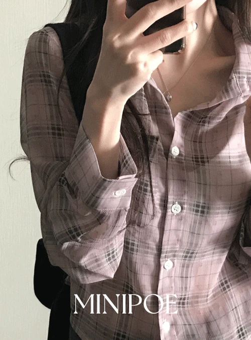 [early spring 👚⭐][MADE] 나가자키쵸 체크 블라우스 (1color)