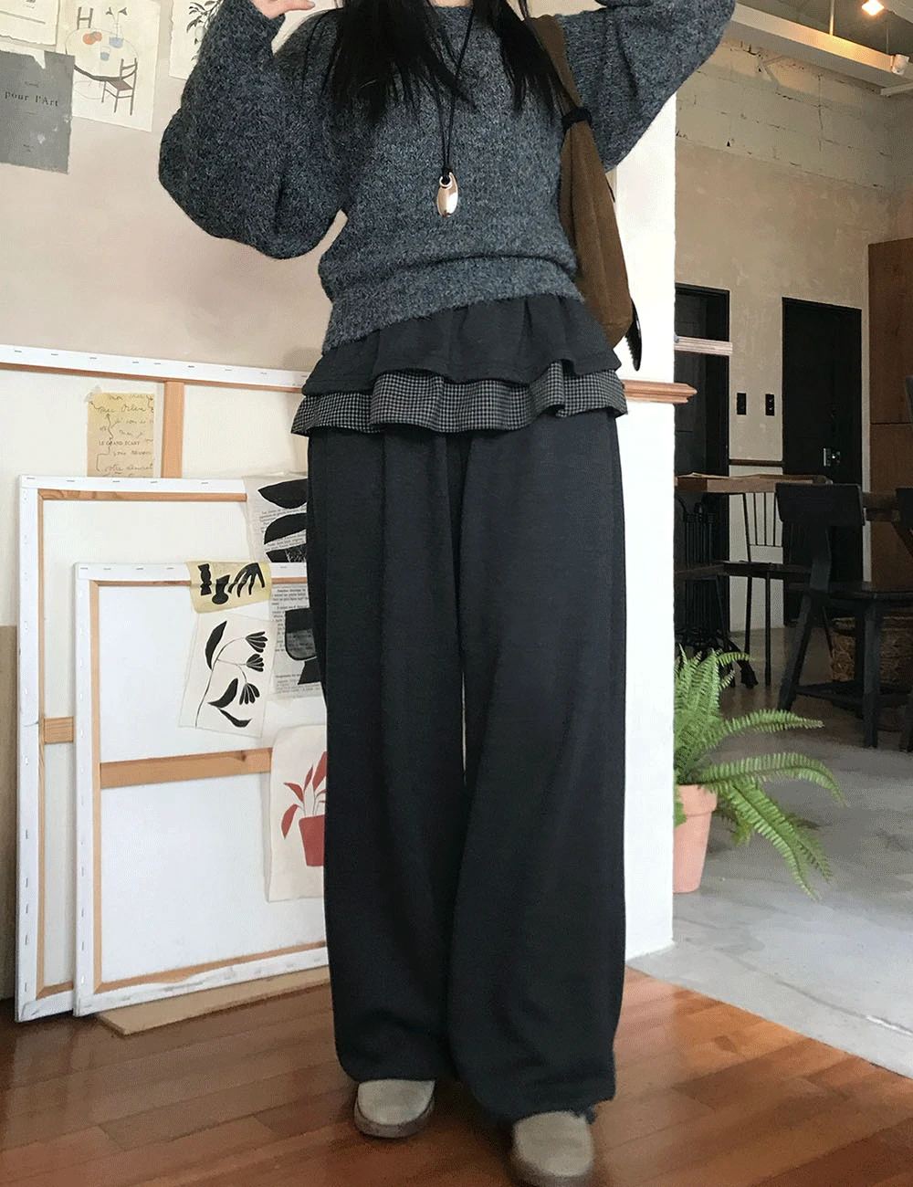 프릴 레이어드 팬츠 (2color)
