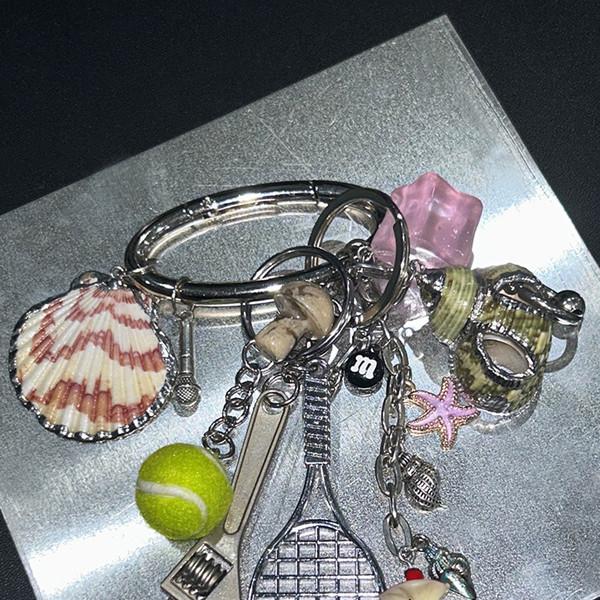 Tennis shell key ring