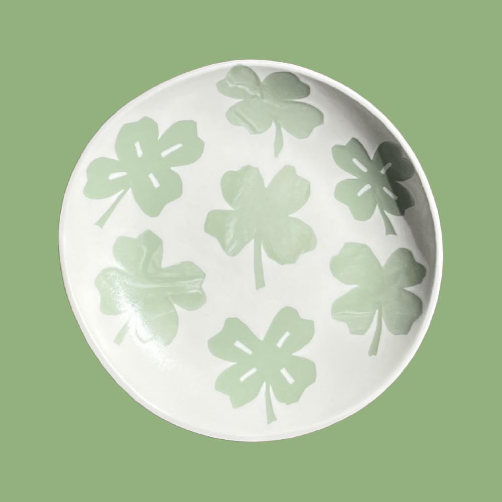 Clover Palette plate | 네잎클로버 플레이트 (홈카페,과일그릇,도자기그릇,디저트그릇)