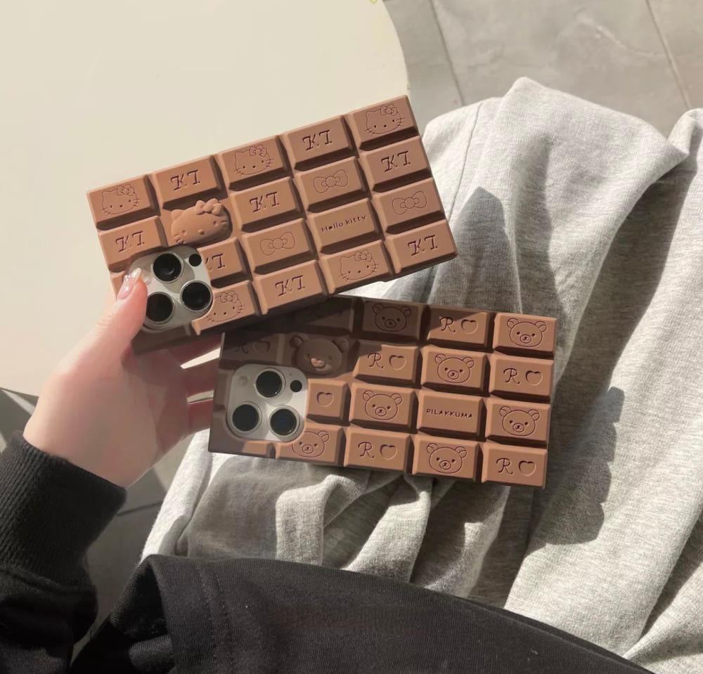 키티와 리락쿠마 초콜렛 y2k 젤리케이스 귀여운폰케이스