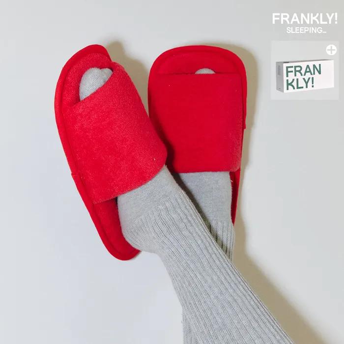 Terry Square Slipper 룸슈즈, Red